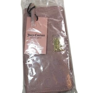Juicy Couture Pink Embossed Logo Zip Around Wallet NWT